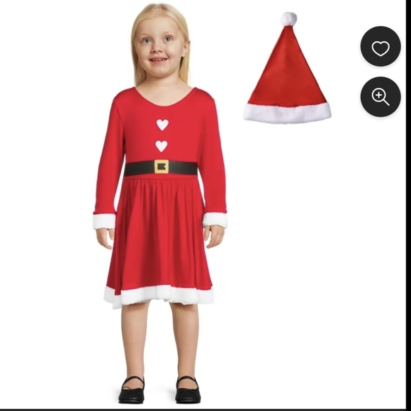 5/$25 NWT Holiday Santa Dress with Hat 2-Piece - Picture 1 of 4